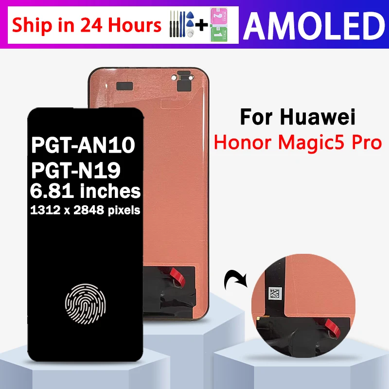 PGT-AN10, PGT-N19 Premium Lcd For Huawei Honor Magic 5 Pro Display Touch Screen Digitizer Panel Assembly Magic5 Pro Display