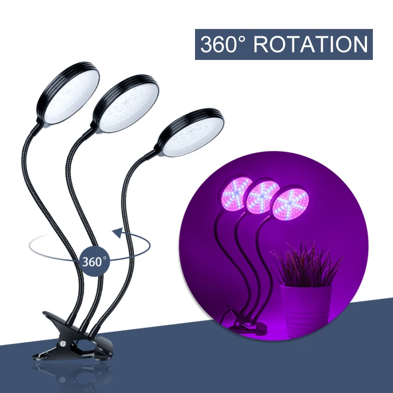 Led Grow Light Easy To Use Multi-functional Hydroponics Enhanced Photosynthesis Desktop Plant Light With Timer Full Spectrum