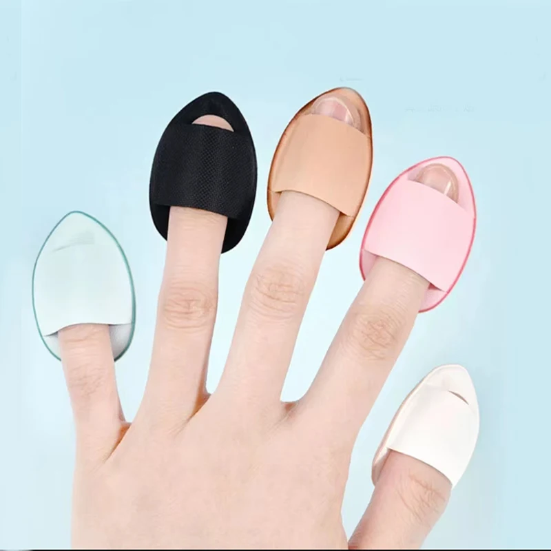 5PCS Mini Size Cosmetic Puff Wet Dry Use Finger Shape Air Cushion Concealer Highlighter Blush Powder Sponge Puff Face Makeup