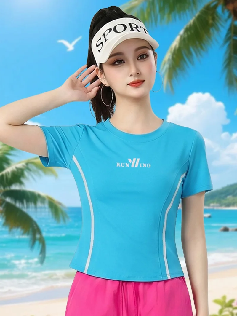top-de-danca-de-verao-para-mulheres-manga-curta-ajuste-slim-decote-redondo-roupas-de-performance-de-danca-fashion-yuliang