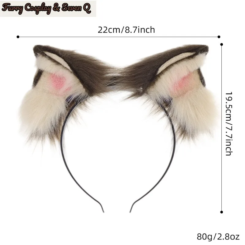 Electric Siamese Cat Ear Simulation Gravity Induction Animal Ear Headband Cosplay Three-dimensional Plush Cat Ear Headgear Props