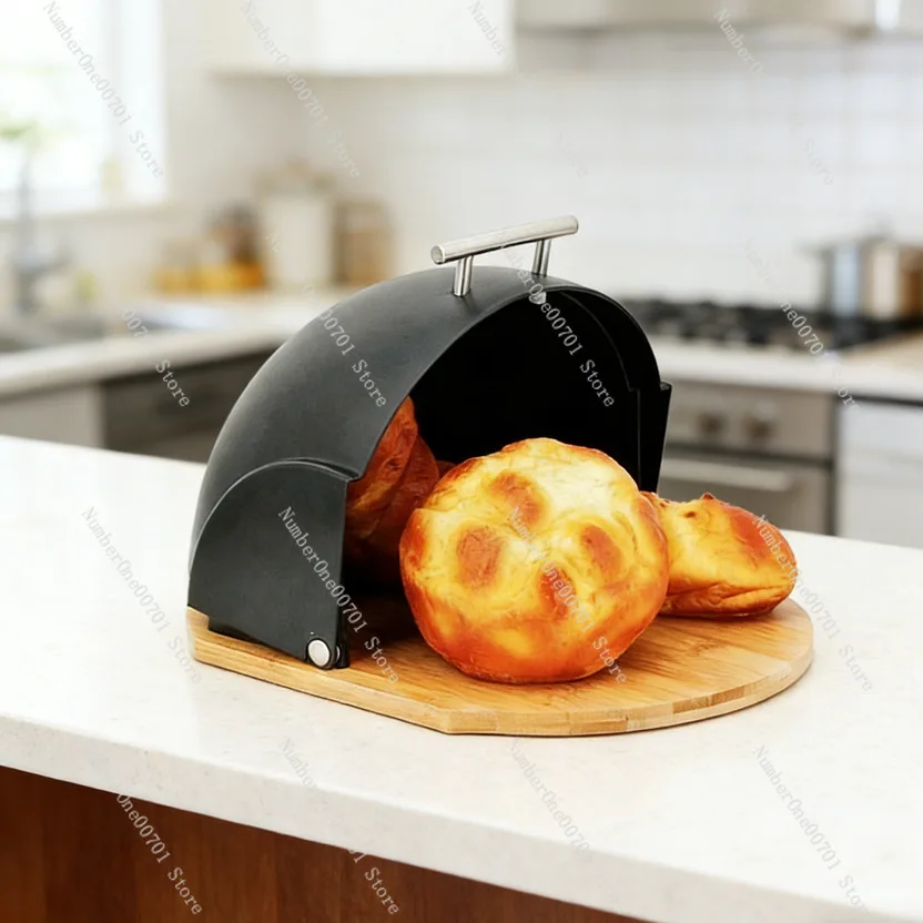 Stainless Steel Kitchen Storage Bin Bread Box Household Food Container For Snack Pastry Dry Food Fresh Keeping Organizer