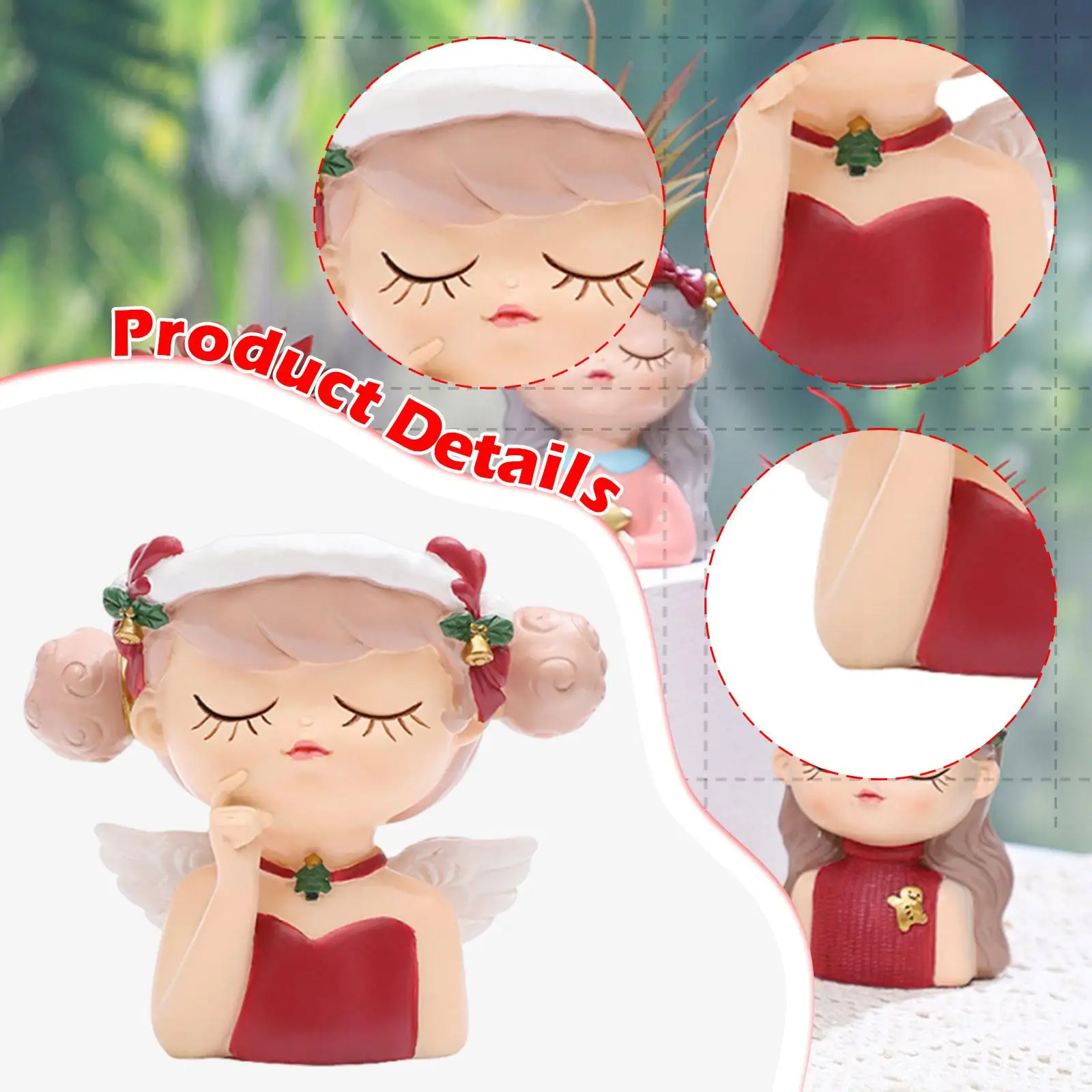 وعاء النبات قزم فتاة زهرة وعاء قزم فتاة تمثال المضادة للانزلاق منضدية الديكورات الراتنج