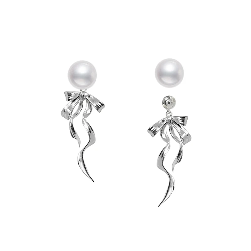 MASW Original Design Sweet Temperament Simulated Pearl Bowknot Earrings For Women Girl Gift Fashion Jewelry Popular Style