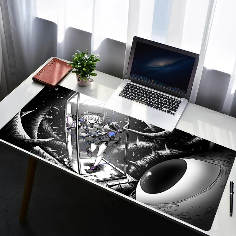 

Mouse Pad PC Accessories Mousepad Laptop Non Slip Extended Pad Rubber Keyboard Pad Black And White Anime Girl Gaming Mouse Mat