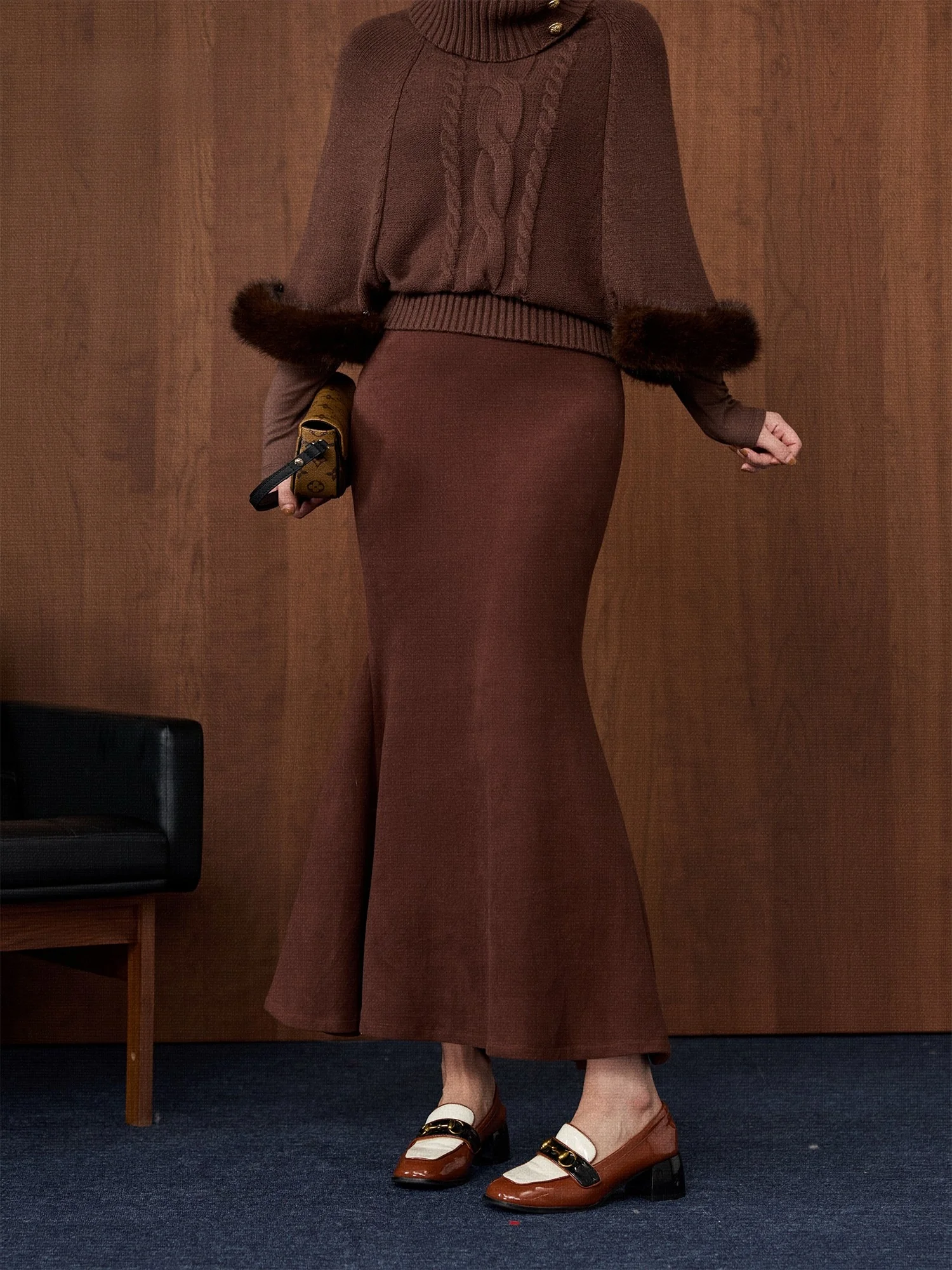 

Double-Sided Floing Mermaid Skirt Large Size Ele Fi Tail Women's Spring New Sle Casual Polyester Fiber A-Line Skirt