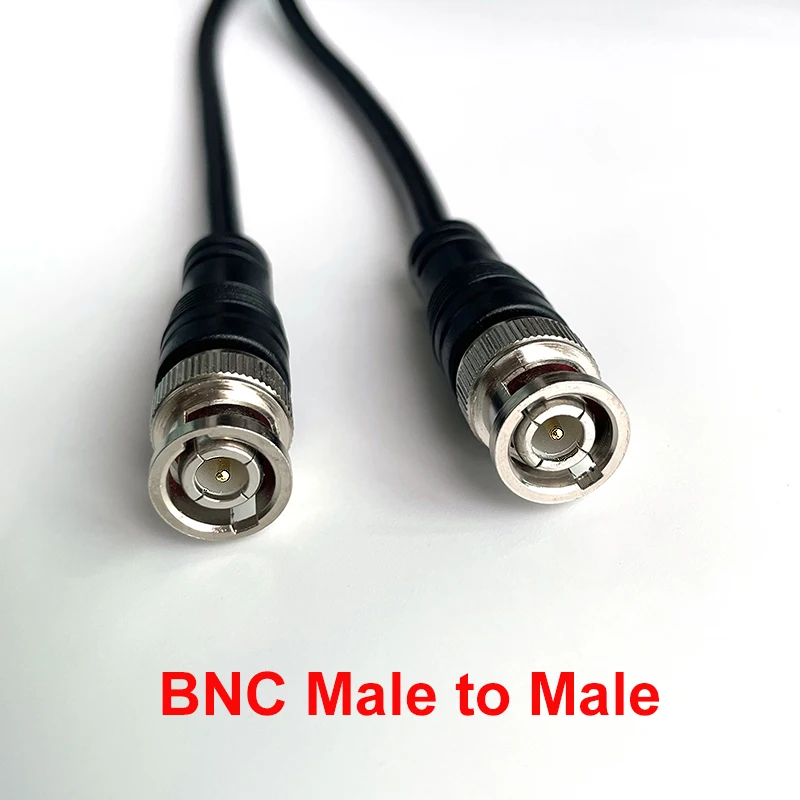 Adaptador BNC macho a macho hembra, Cable de doble cabezal, conector de vídeo, Cable de extensión Pigtail para accesorios de cámara CCTV, 0,5 metros