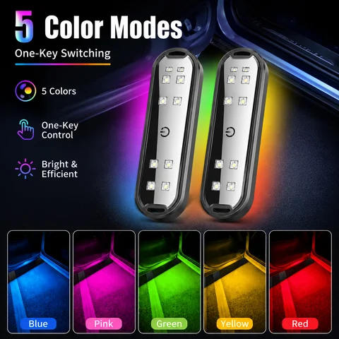 Wireless Car LED Interior Lights 2-Pack