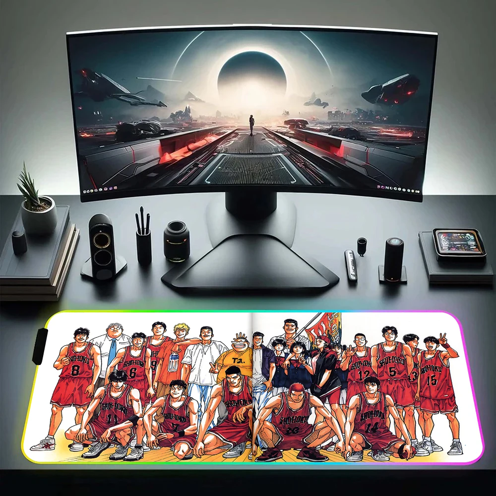 SLAM DUNK RGB Pc Gamer Tastatur Mauspad Mousepad LED leuchtende Mausmatten Gummi Gaming Computer Mousepad
