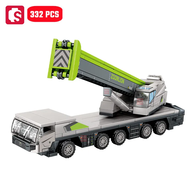 SEMBO 332pcs Creative Crane Truck Assembly Building Blocks MOC Engineering Vehicle Model Bricks Birthday Gift Kids Toys for Boys