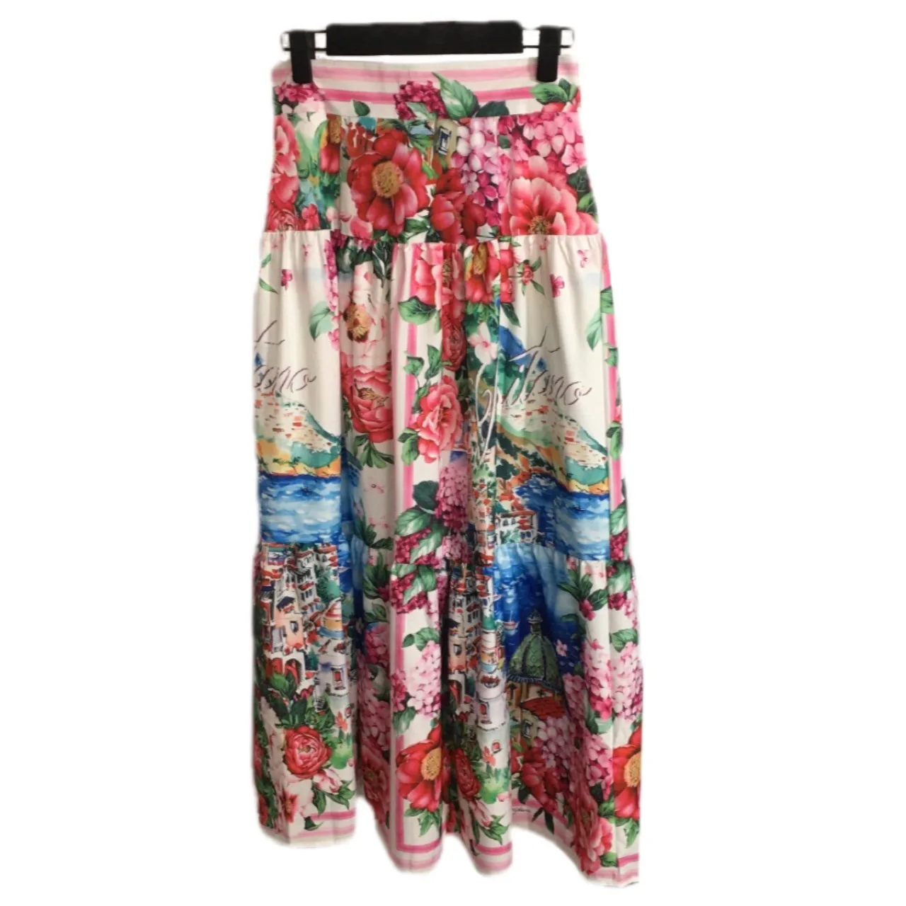 Quality Summer Sexy Cropped Tops And Long Maxi Skirts Suits Women Floral Two Piece Sets