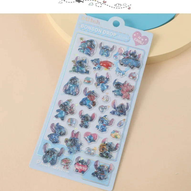 Disney Cartoon Stitch 3D Driedimensionale Jelly Zelfklevende Transparante Sticker Studenten Water Cup Rugzak Decoratieve Sticker