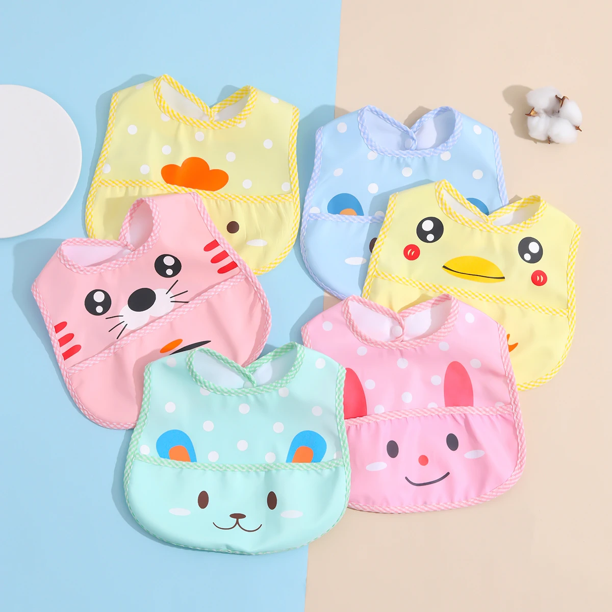 

Baby rice pocket waterproof saliva towel Baby food bib waterproof and stain-proof baby food feeding rice pocket food bib