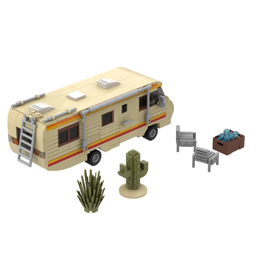 MOC Breaking Bad RV Model Building Blocks Laboratory Cooking RV Travel Camping RV DIY Creative Architecture Brick Toy Gift