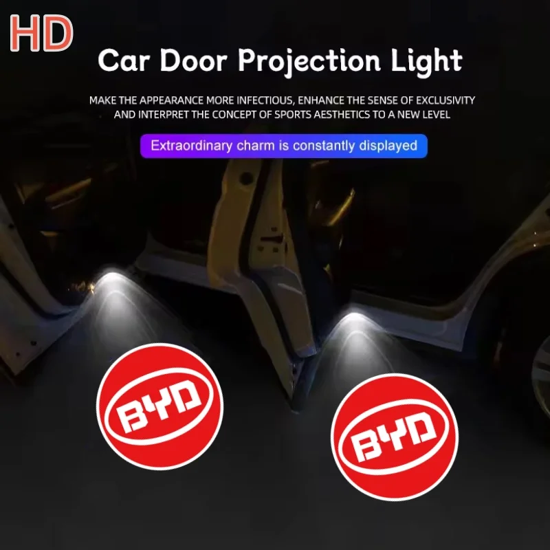 2 pieces of car door LED projection lights and door welcome lights For BYD ATTO3 QIN SONG S6 7 E6 TANG YUAN