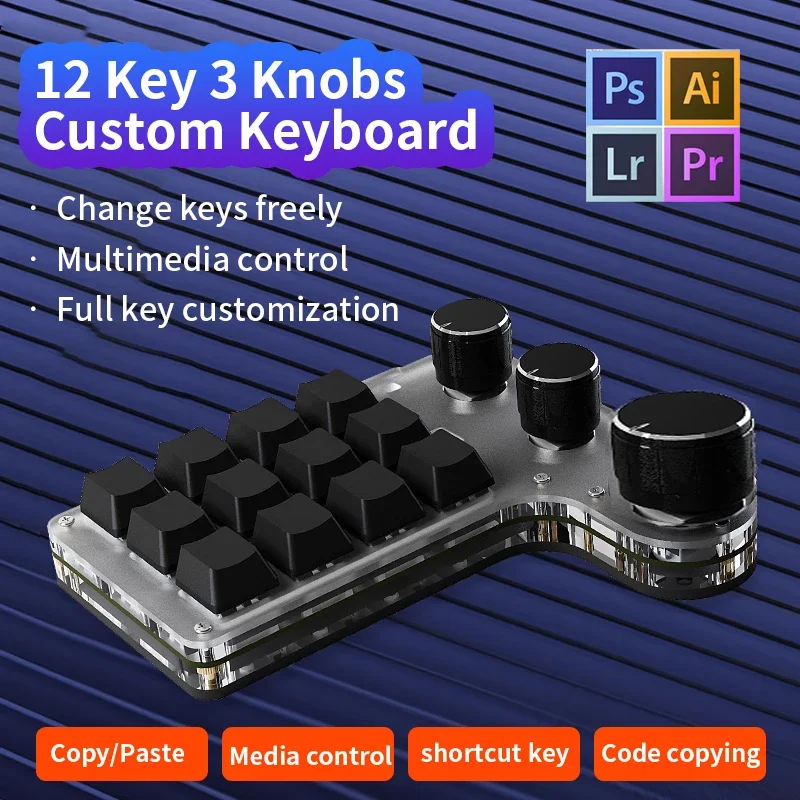 programming-macro-custom-3-knob-keyboard-rgb-12-key-copy-paste-photoshop-gaming-keypad-mechanical-hotswap-macropad