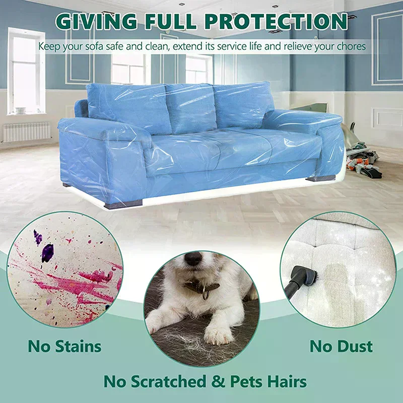 Couch Cover Pet Plastic Cover Transparent Cat Scratch Protector Waterproof Sofa Cover For Protection Against Cat Dog Clawing