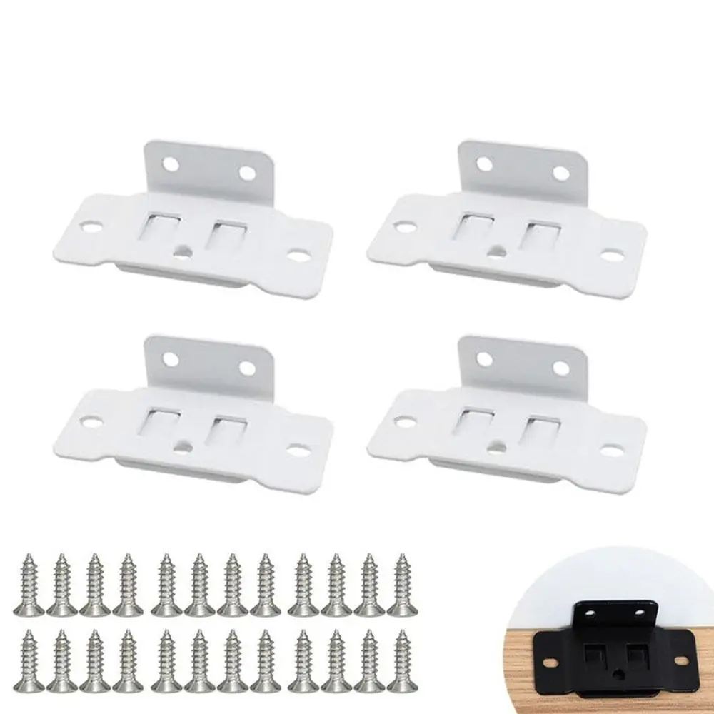 4Pcs Metal Fixing Buckle 90 Degree L Shaped Two in One Insert with Screws Easy Install Furniture Laminate Connector Bracket