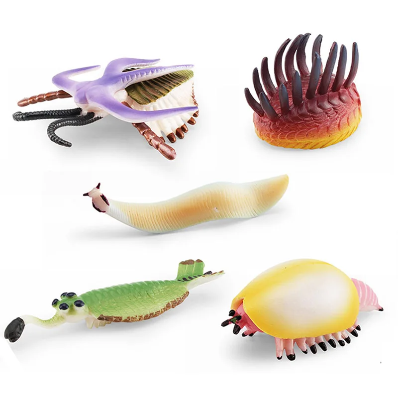 Simulation Ancient Marine Animals Trefoil Margari Wiwaxia Opabinia Pikaia Shield Worm Model Action Figures For Kid Education Toy