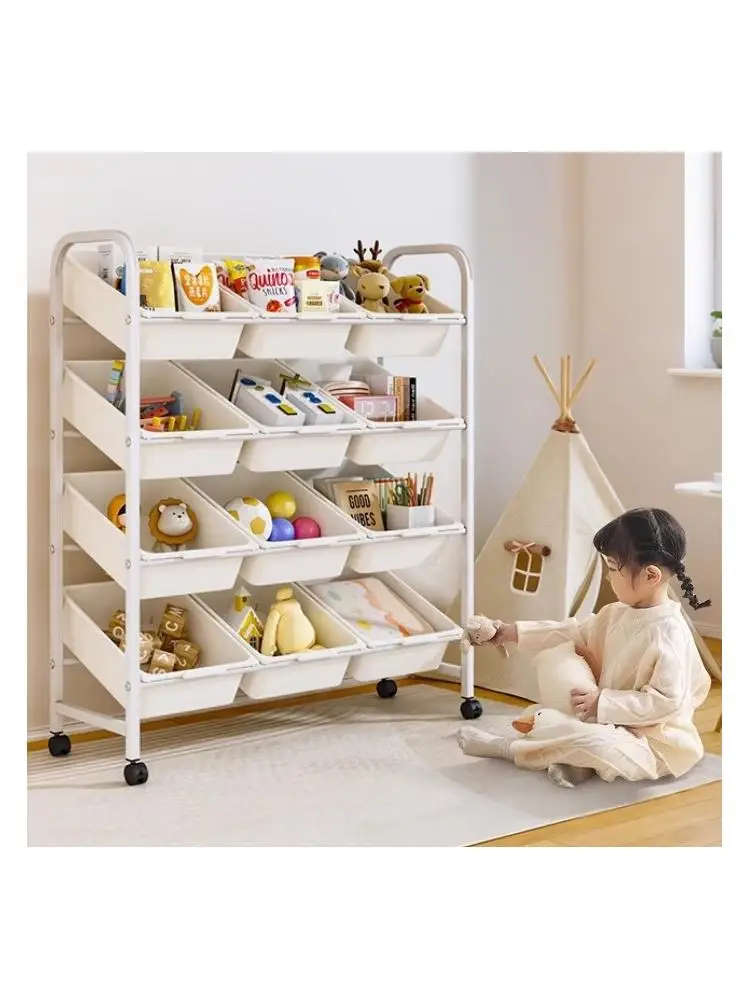 

Multi-Purpose Children's Toy Storage Rack Floor Standing Organization Cabinet Multi-Layered Baby Toy Storage Utility Shelf