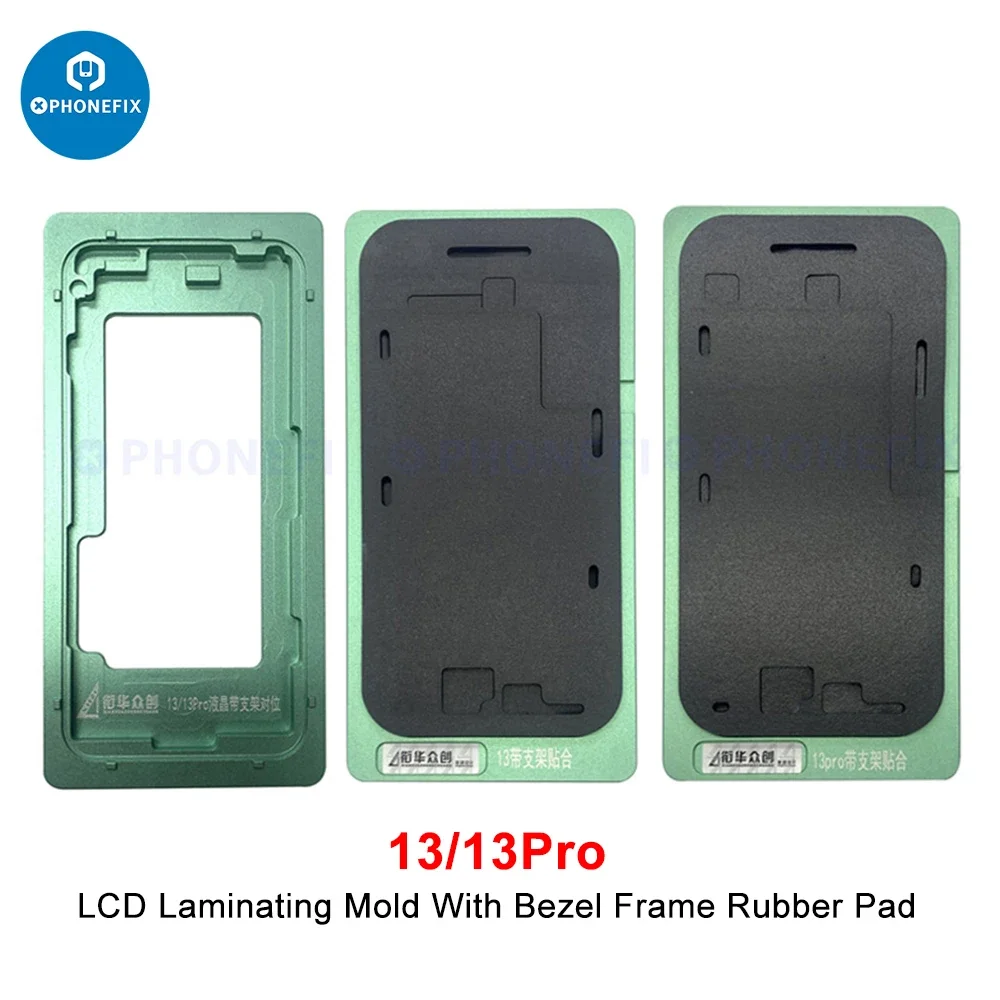 LCD Screen Alignment Mold Silicone Black Pad Mat With Frame Mould For iPhone X to 15 Pro Max LCD Screen Repair Tools 