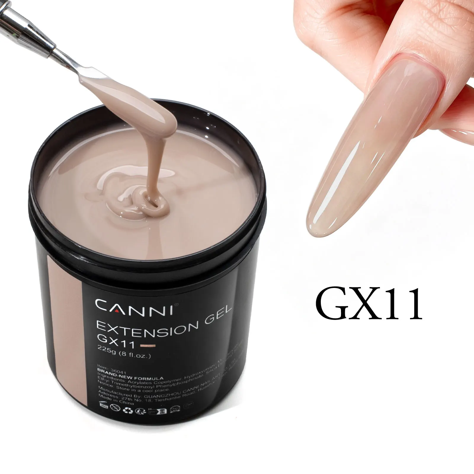CANNI 15Colors 225g Builder Nail Gel Extension TPO/HEMA FREE Milky White Clear Nude Soak Off UV LED Poly Nail Gel Art Salon DIY image 3