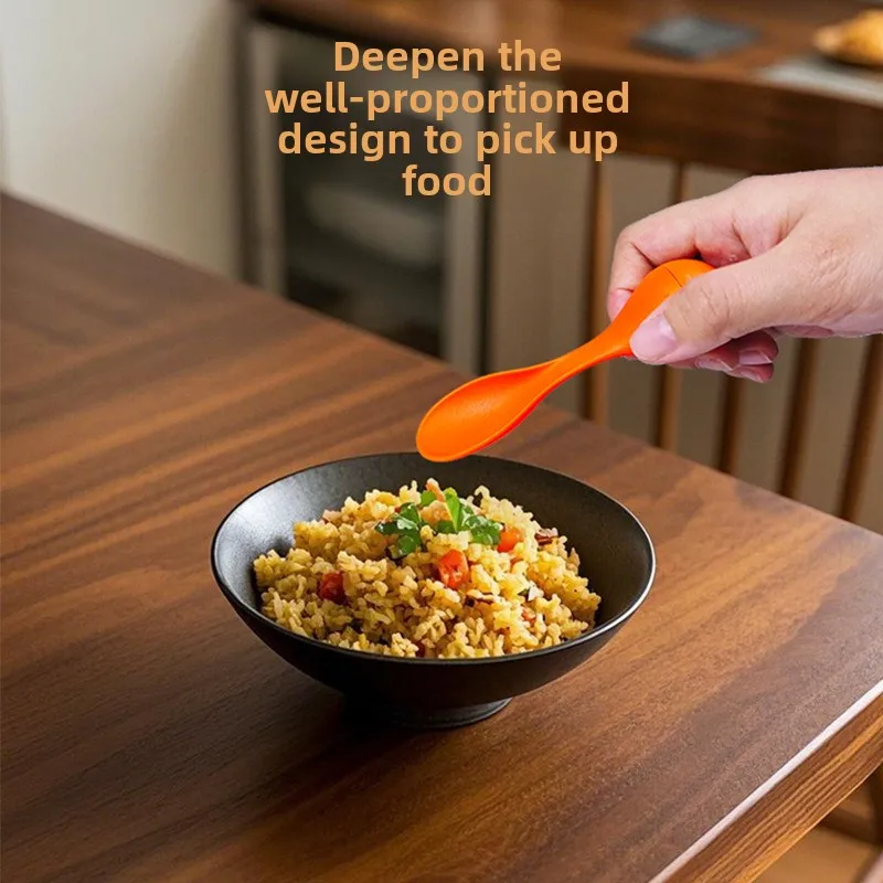 ملعقة شوربة للأطفال من رولي بولي، ملعقة شوربة بمقبض طويل للأطفال، ملعقة أطفال ثابتة، ملعقة أرز غير لاصقة، ملعقة منزلية