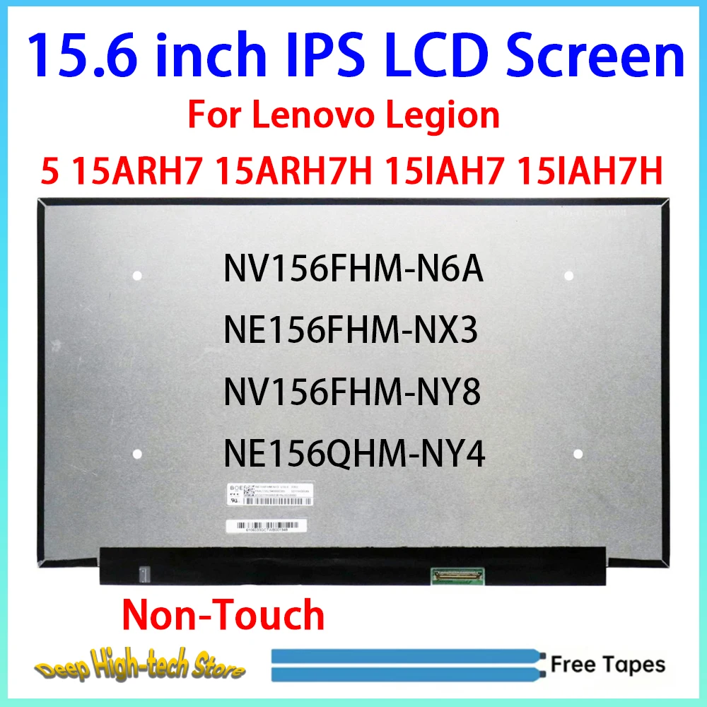 15.6 Inch IPS Laptop LCD Screen For Lenovo Legion 5 15ARH7 15ARH7H 15IAH7 15IAH7H Matrix Panel Replacement  Non-Touch