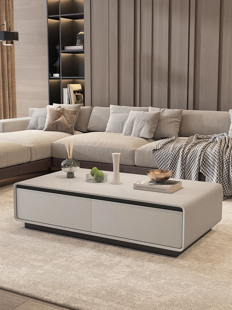 

Nordic minimalist, light luxury, small apartment, rectangular coffee table, table, TV cabinet, living room, modern simplicity