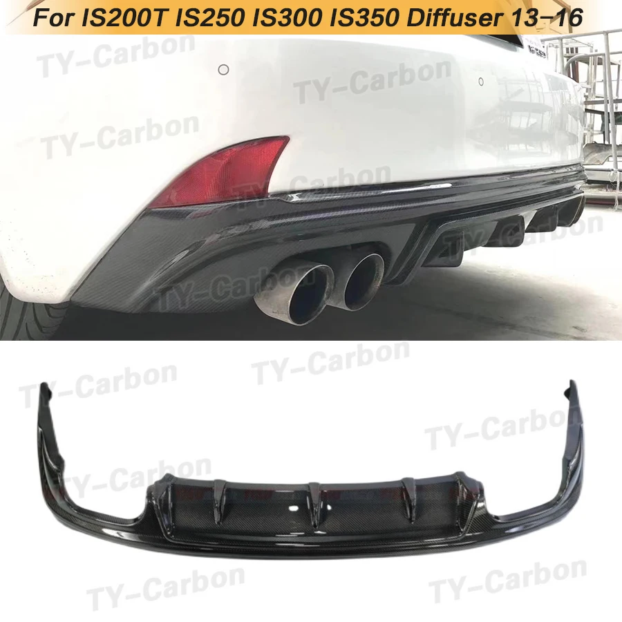 Real Carbon Fiber Rear Bumper Diffuser Lip Spoiler for Lexus IS ISF IS200T IS250 IS300 IS350 13-16 Four Outlet Diffuser FRP