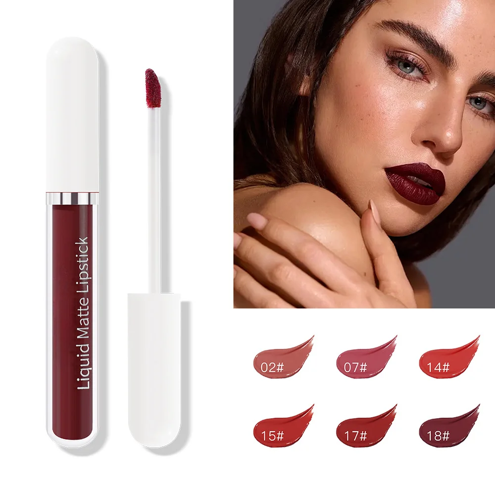 Batom líquido fosco impermeável, Brilho labial de longa duração, Sexy Velvet Lip Glaze, Hidratante de longa duração