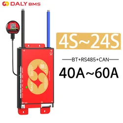 DALY Smart BMS 4s-8s 8s-17s 8s-24s 40A 60A built-in active balancer for lifepo4 li-ion lto battery bms with BT/WIFI/CAN/RS485