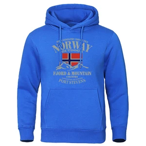 Homens e Mulheres Bandeira Da Noruega Hoodies De Montanha, Outono Roupas De Rua, Hoodie Casual Oversize, Moda Solta Com Capuz, Alta Qualidade, S-XL 8 principais vendas roupa noruega - №2