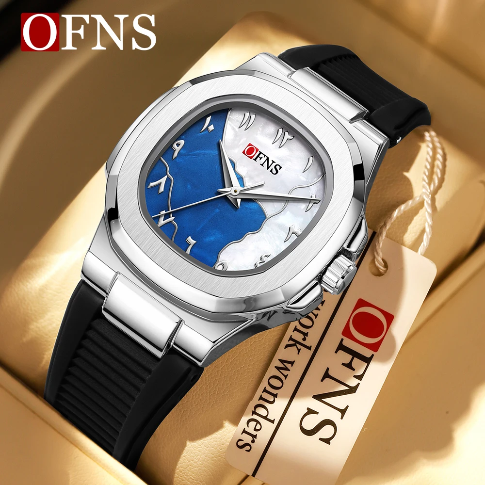 

OFNS/1583 Мужские и женские модные кварцевые часы, персонализированные двухцветные водонепроницаемые, устойчивые к царапинам зеркало + текстурная лента