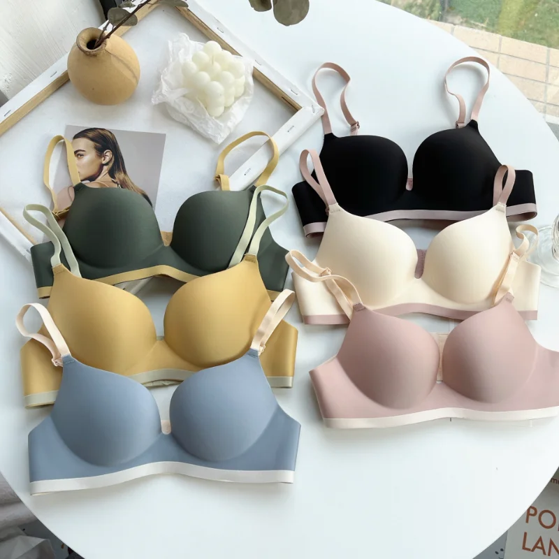 New Simple Cotton Girl Underwear Student Bra Developmental Thin Section Without Steel Ring Comfortable Bra