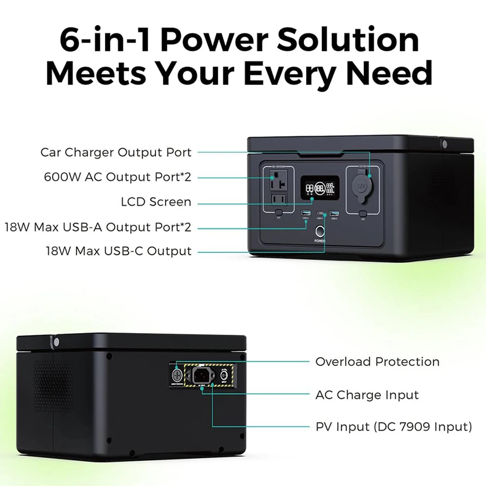 Compact Outdoor Solar Generator Portable Power Station With UPS Function
