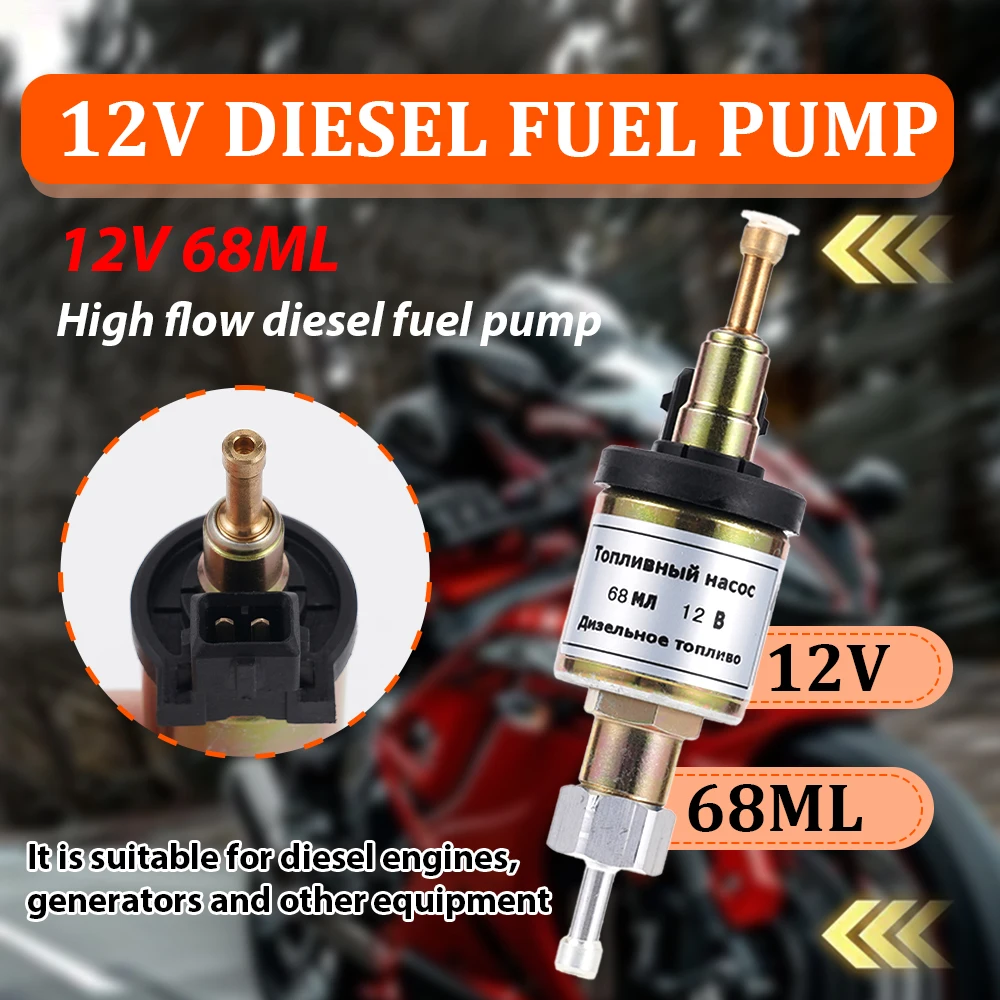 

12V 68ML Diesel Fuel Pump High Flow Electric Diesel Pump Suitable for Parking Heaters Diesel Engines Generators Vehicles Motorcy