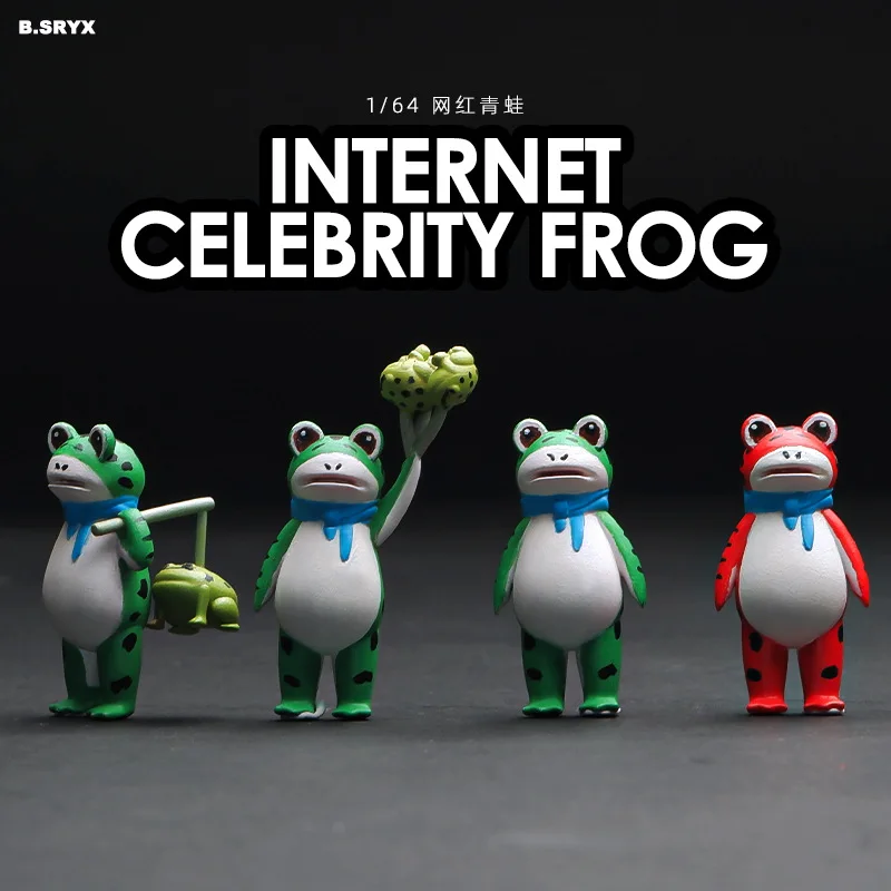 

Resin Hand Painting 1/64 Internet Celebrity Frog Characters Miniature Figure Model Props Creative Photography Display Collection