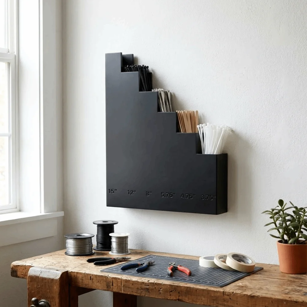 

3D Printed Wall Mounted Tool Hanger Compact Design Wall Mounted Zip Tie Storage Rack Space-Saving Solid Build