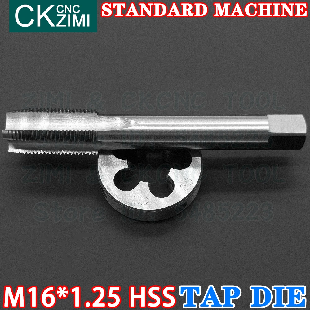 M16*1.25 M16X1.25 HSS prosta rączka standardowa maszyna Die Tap stal szybkotnąca wiertarka okrągła Die zestaw gwintowników narzędzia