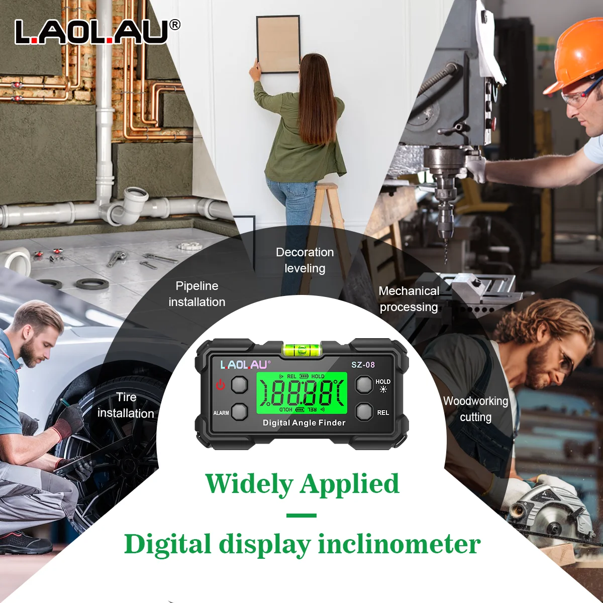 Digitaler Winkelmesser mit Libelle, magnetischer elektronischer Winkelmesser, Neigungsmesser, Goniometer, Winkelfinder, Nivellierbox, DIY-Werkzeuge – Detail 11