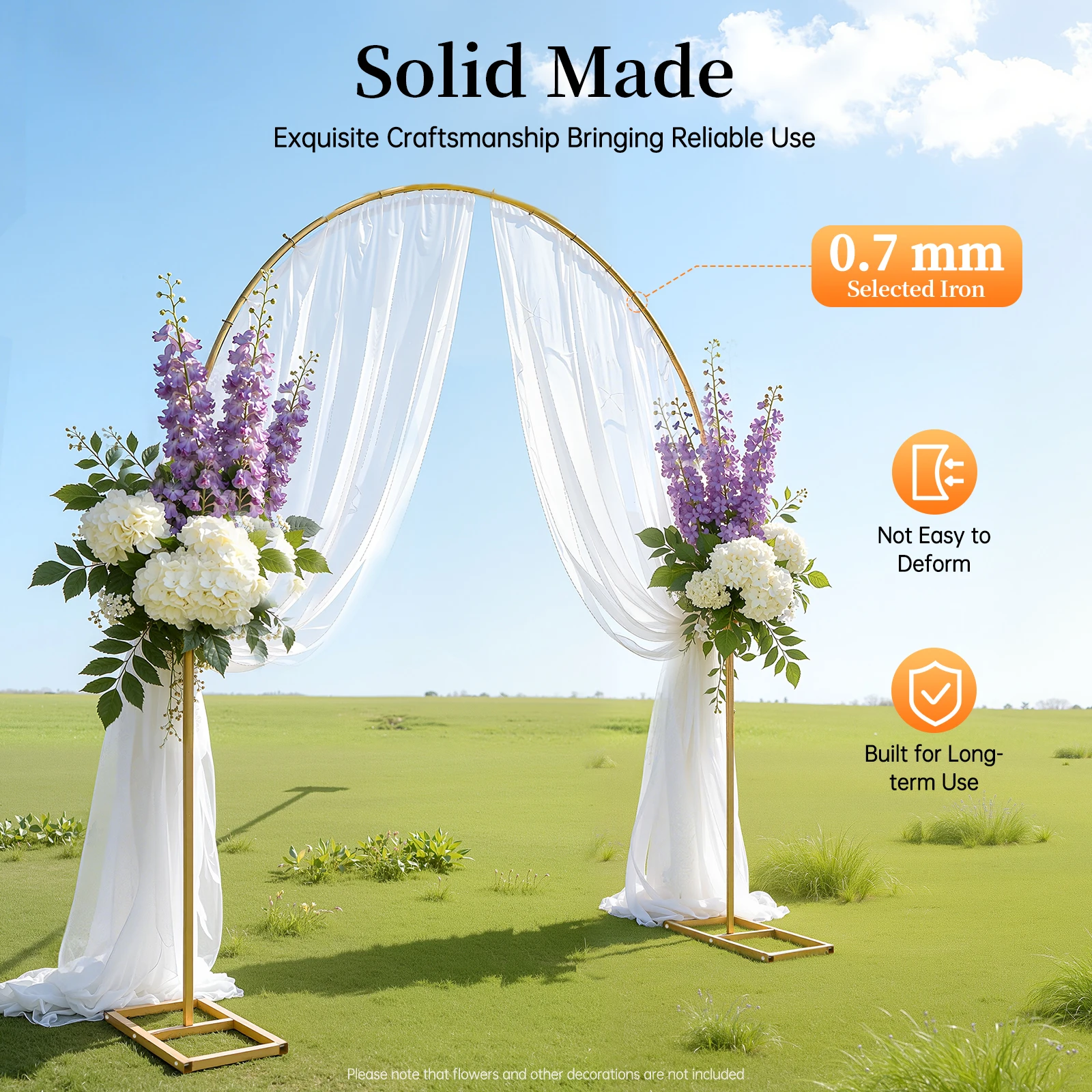 Photo Booth Frame - Bruiloft boogstandaard metalen ronde achtergrondframe 2,3m