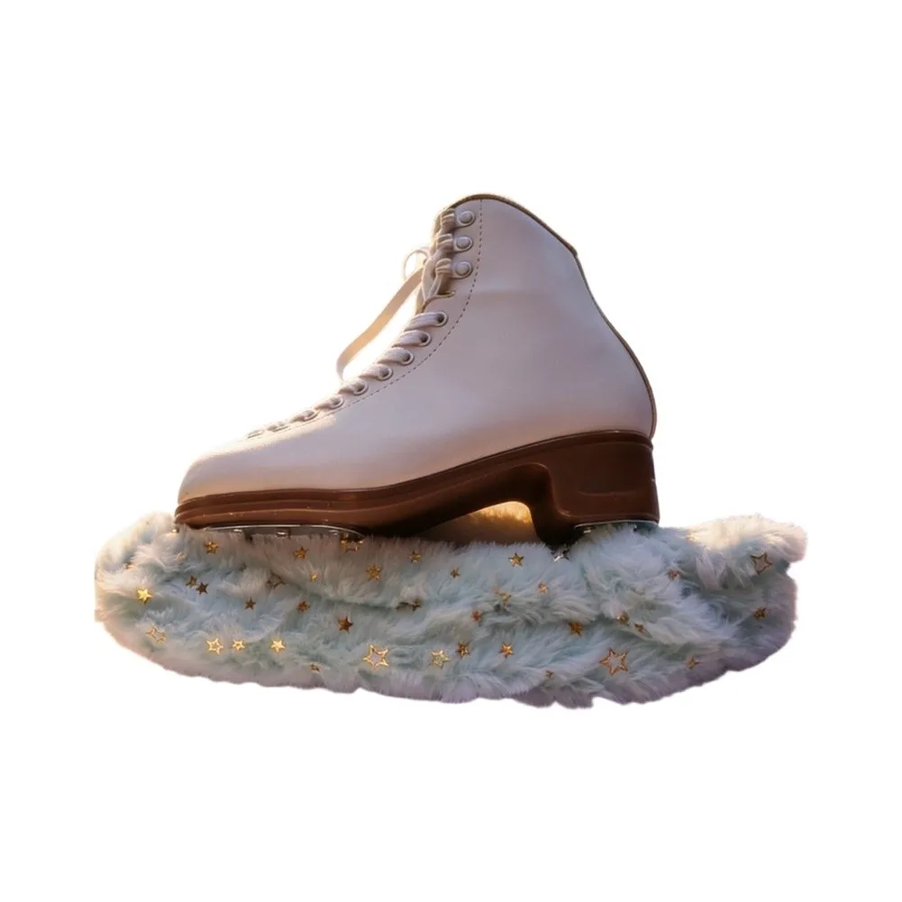 For Standard Figure for skates Plush Skate Covers For Post Skating Drying As Shown Plush Skate Covers Shiny Sequin Design