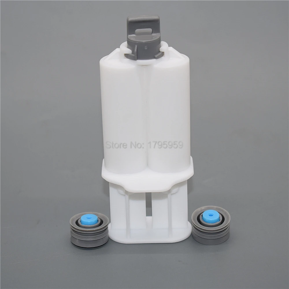 20pcs 25ml 1:1 Empty Dual-Barrel Adhesive Cartridge 2-Part AB Glue Tube Syringes Dispenser with Hand Plunger and Sealing Pistons