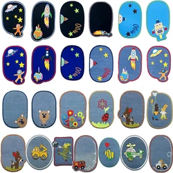 1-25pcs Sewing Repair Elbow Knee Patches Iron On Patch For Clothing DIY Jeans Stripes Sticker Embroidered Badge Children Cloth