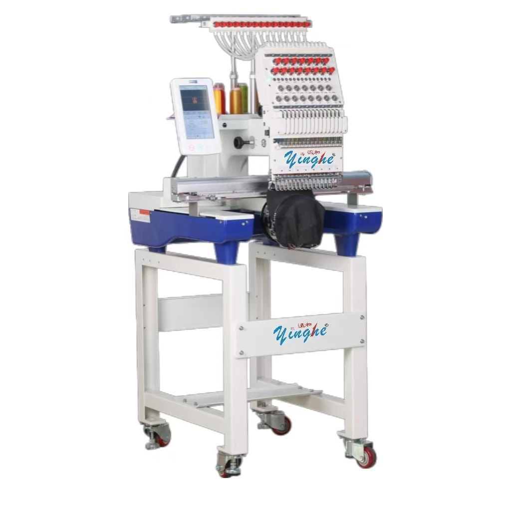 Yinghe High Speed Digital Computer Logo Embroidered Machine Single Head 15 need.les Cap/flat/garment Automatic Embroidery Machin