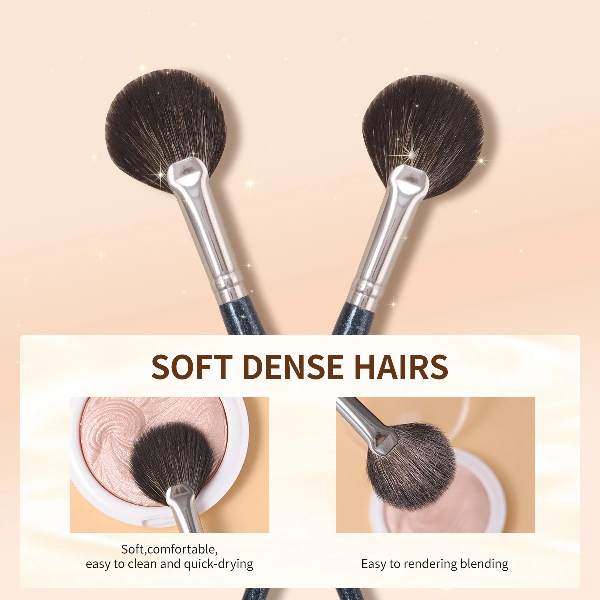 OVW 1/2/4 Fan Brushes Facial Brushes Cosmetic Highlighter Brushes Makeup Top Goat Hair Make Up Brush