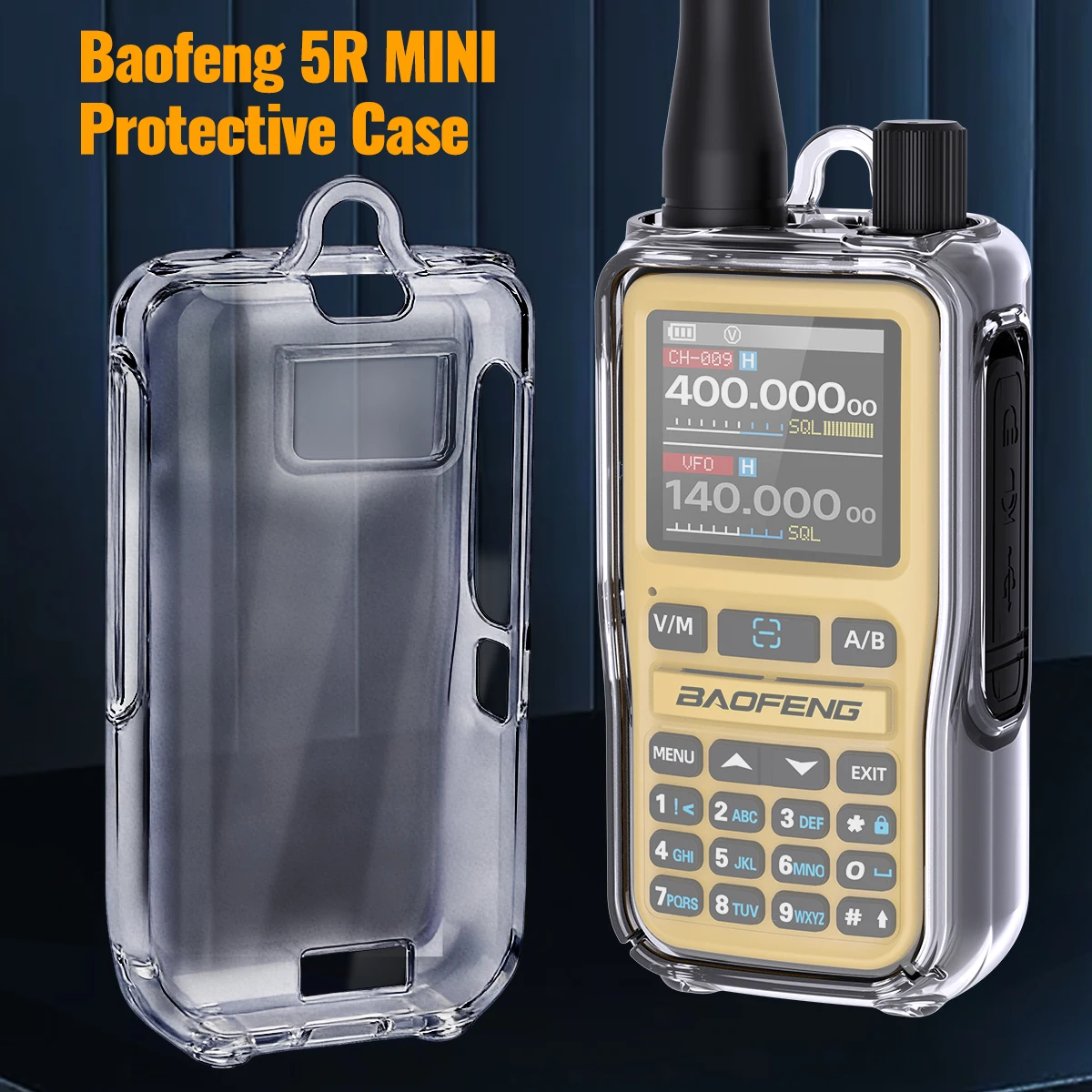 

Baofeng 5R Mini Walkie Talkie Transparent Protective Cover Clear TPU Soft Case Pouch Ham Radio Bag For Camping Hunting