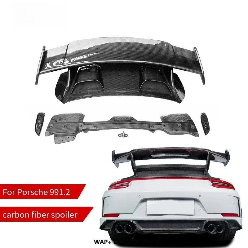 New Arrival Dry Carbon Fiber Upgrade to GT3 Style Car Auto Parts Rear Wing Racing Spoiler for Porsche 991 991.2
