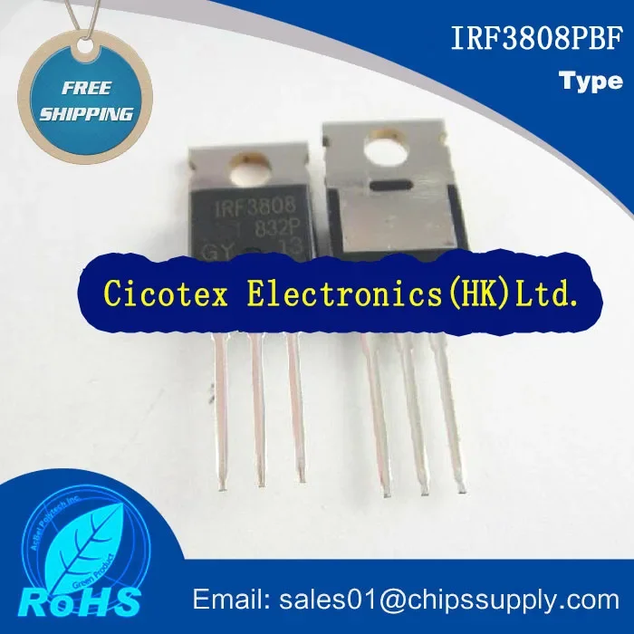 10pcs/lot IRF3808PBF TO220 IRF3808 PBF MOS FET N-CH 75V 140A TO220AB HEXFET Power MOSFET IRF 3808PBF IR F3808PBF IR3808PBF